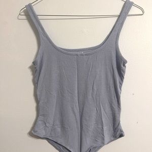 Garage blue ribbed bodysuit